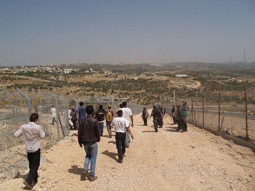 Demonstrators exit through the destination point, Photo by Jonas