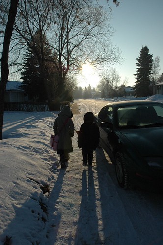walking to school March 2nd, 2007 - MINUS 21 degrees.