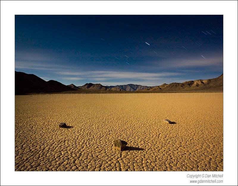 Three Rocks and Moonlight, Racetrack Playa.