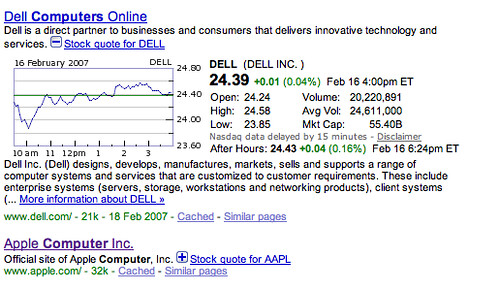 Google Finance at Google.com