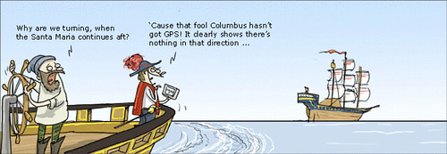 hat Fool Columbus Hasn't Got GPS