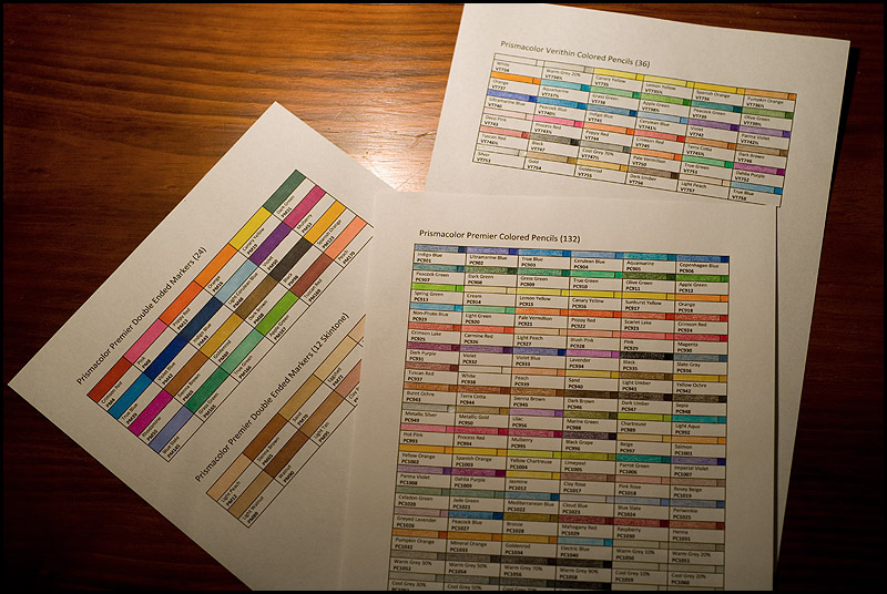 Prismacolor Chart Blank