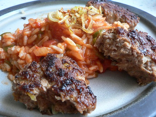 Bell-Pepper-Tomato-Rice with Meatballs