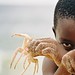 Crab chase in Eleko Beach, Nigeria