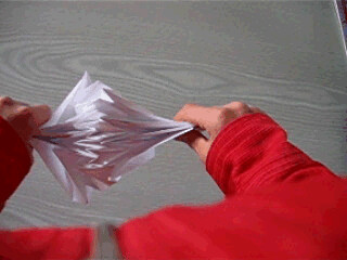 L-triomino/monomino - animated origami