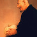 "John with White Pumpkin": Chris Rush Painting