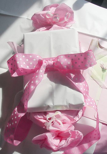 Pink package with pink roses