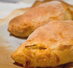 chicken calzones made with Susan's pizza crust