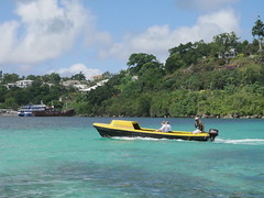 Boats cruising in the lagoon of Port Vila!