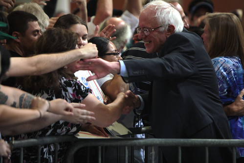Bernie Sanders with supporters by Gage Skidmore, on Flickr