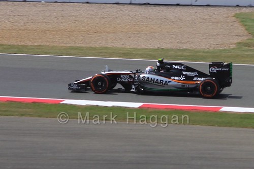 Sergio Perez in Free Practice 2 at the 2015 British Grand Prix at Silverstone
