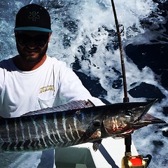 Capt. Manny and Mike catch a nice Wahoo !!