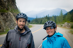 Sebastien and Claire, from France. Cycling first north to Inuvik, then south to San Francisco.