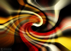 Red Yellow White and Black Abstract Swirl