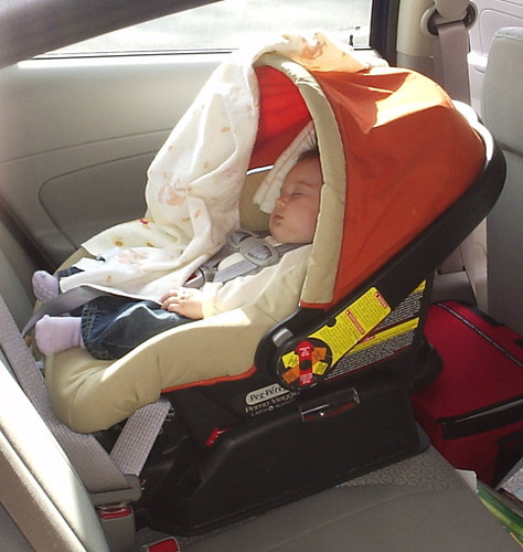 sleeping baby car carseat clover