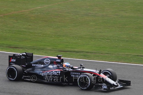 Fernando Alonso in qualifying for the 2015 British Grand Prix at Silverstone