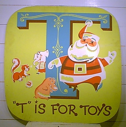 Christmas toy store sign