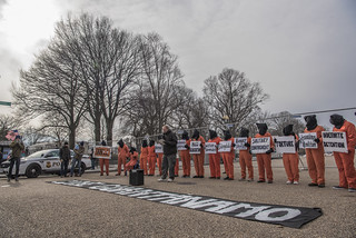 Art Laffin Leads an Anti-Torture Demonstration in Front of the White House