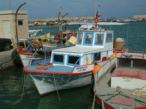 Fisherman's boat in Heraklion harbor