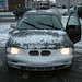 BMW 320d front fully covered with snow