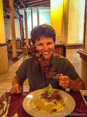Amanda ordered a 50cm "sword of beef" for dinner, in Ciego de Avila, Cuba.