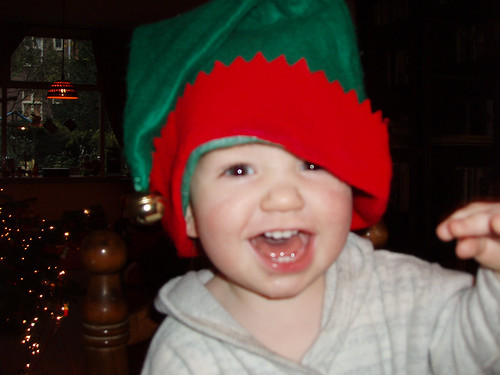 Christmas - Child Weariing Elf Hat