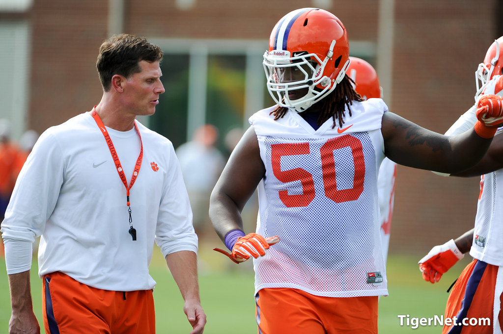 Clemson Football Photo of Brent Venables and Jabril Robinson