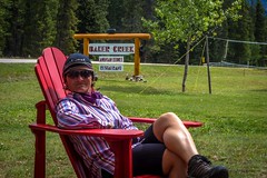 Taking a break in one of Parks Canada's "red chairs".