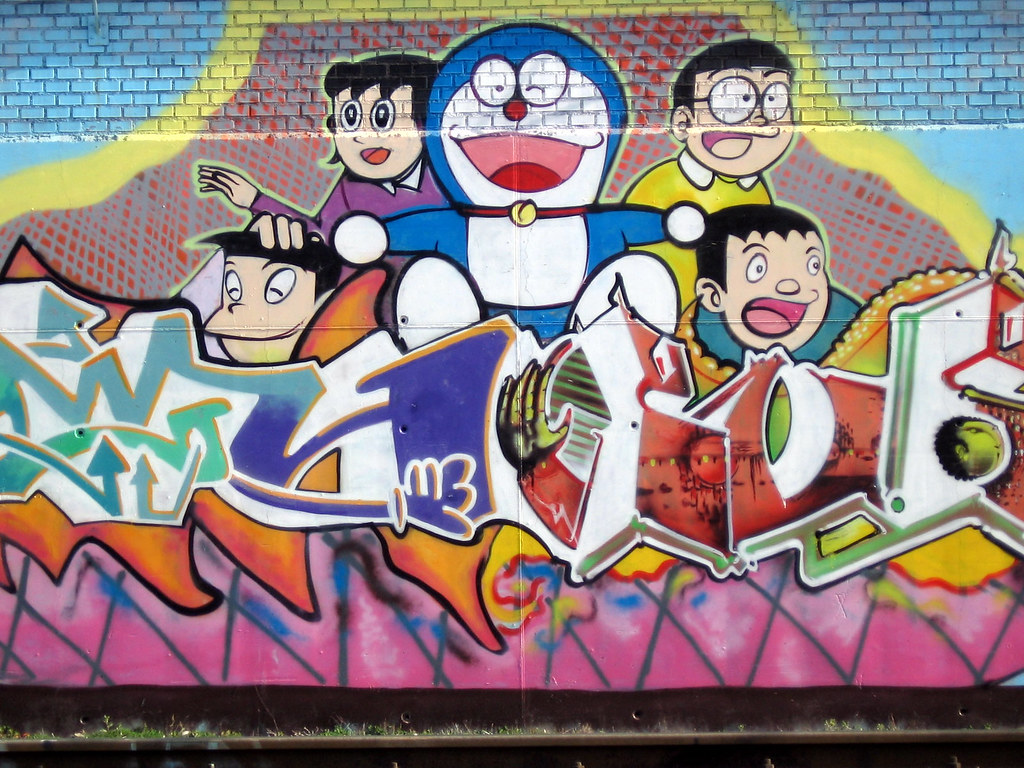 Gambar Grafiti Doraemon Sobgrafiti