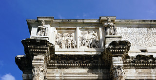 Reliefs showing Presentation of a Barbarian King (left) and Barbarian Captives (right), era of Marcus Aurelius (or Commodus), Arch of Constantine (south)