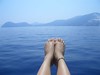 Relaxing at the front of the sail boat, Eolie, Italy by Amelia PS