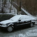 BMW 320d covered in snow
