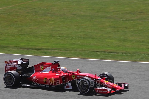 Sebastian Vettel's Ferrari in qualifying for the 2015 British Grand Prix at Silverstone