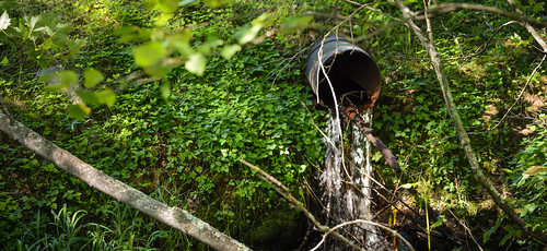 This is the drain pipe under South Shore Drive where Bass Lake drains towards the Yellow River. • <a style="font-size:0.8em;" href="http://www.flickr.com/photos/96277117@N00/19884206829/" target="_blank">View on Flickr</a>