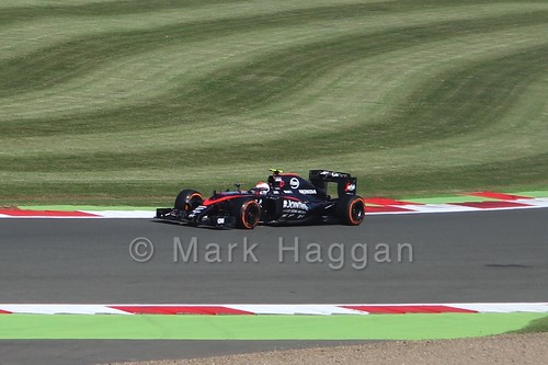 Jenson Button in Free Practice 1 for the 2015 British Grand Prix at Silverstone