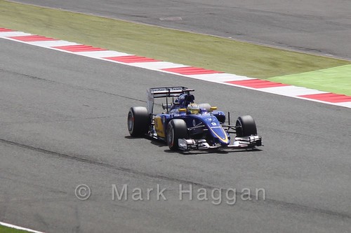 Marcus Ericsson in qualifying for the 2015 British Grand Prix at Silverstone