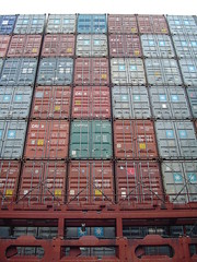 Containers on deck
