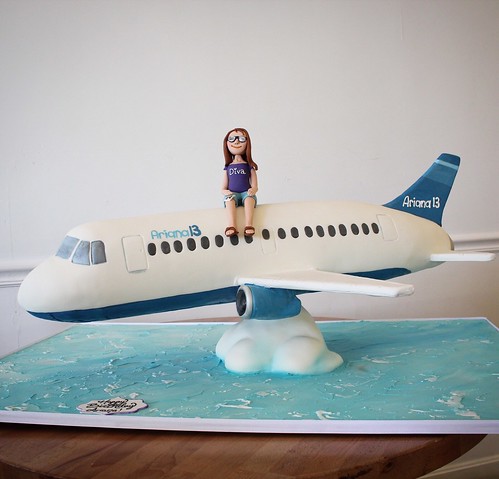 Sculpted Airplane Cake on water