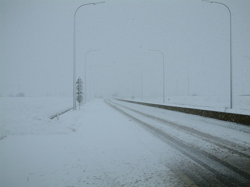 Snowy road in Geluveld