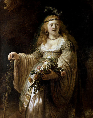 Rembrandt, Saskia van Uylenburgh in arkadischem Kostüm (Saskia van Uylenburgh in Arcadian Costume)