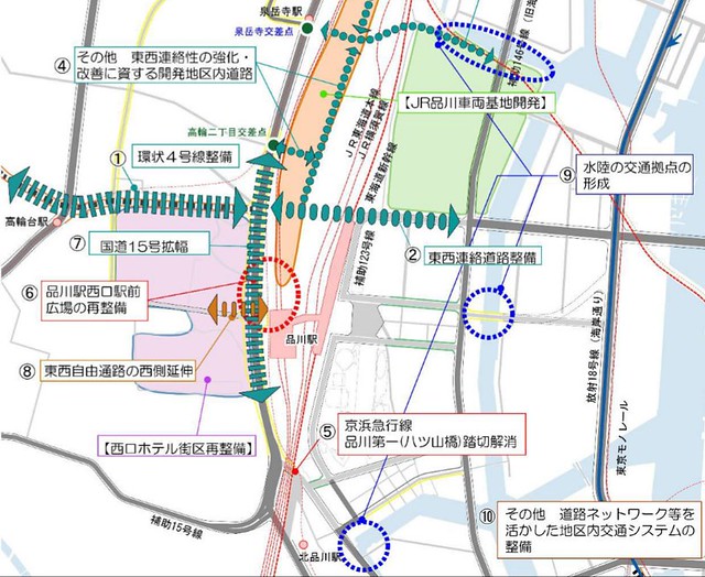 サウスゲート計画では品川駅と連絡する高浜...
