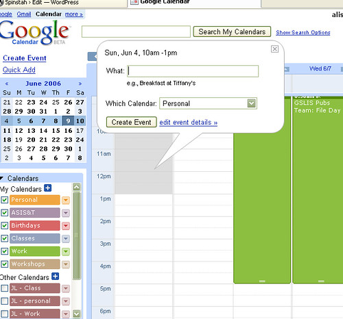 Google Calendar - add an event
