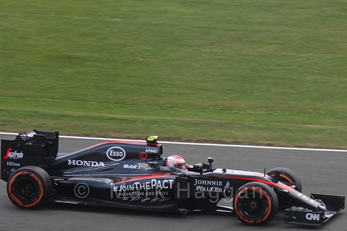 Jenson Button in qualifying for the 2015 British Grand Prix at Silverstone