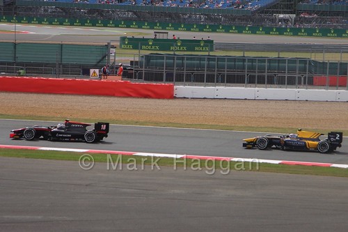 Sergey Sirotkin and Alex Lynn in GP2 Qualifying at the 2015 British Grand Prix