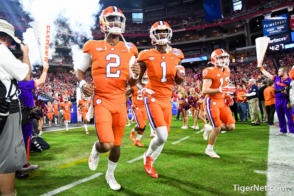 Clemson Football Photo of Hunter Renfrow and Kelly Bryant and Trayvon Mullen