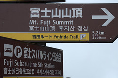 Sign with Mount Fuji summit