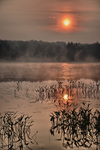 Sunrise mist on Bass Lake • <a style="font-size:0.8em;" href="http://www.flickr.com/photos/96277117@N00/19405449105/" target="_blank">View on Flickr</a>