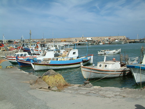Fisherman's boats in Heraklion harbor