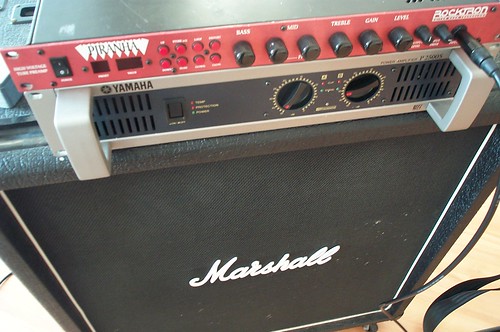 Rocktron Piranha, Yamaha power amp, Marshall cab