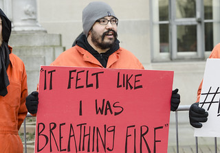 Marc Alvarado Participates in an Anti-Tear-Gas Demonstration Outside the U.S. Department of Justice